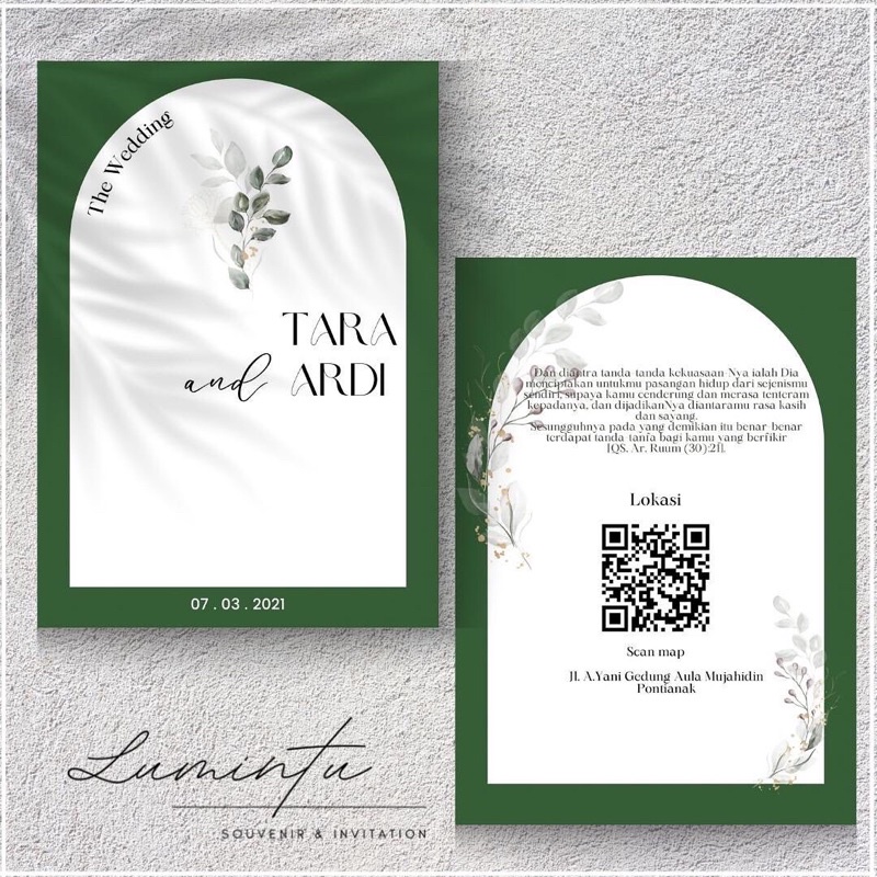

Modern natural green invitation / undangan pernikahan aesthetic / undangan simple murah