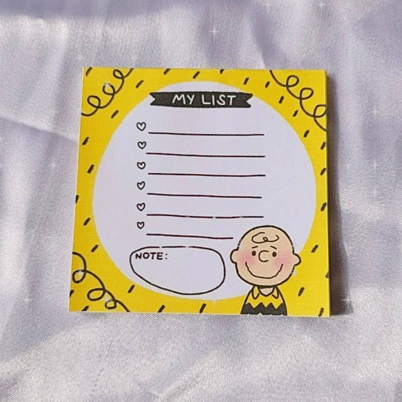 Memo pad by sunbearry.co custom memo pad bts snoppy aesthetic star scrabook-Snoopy to do list