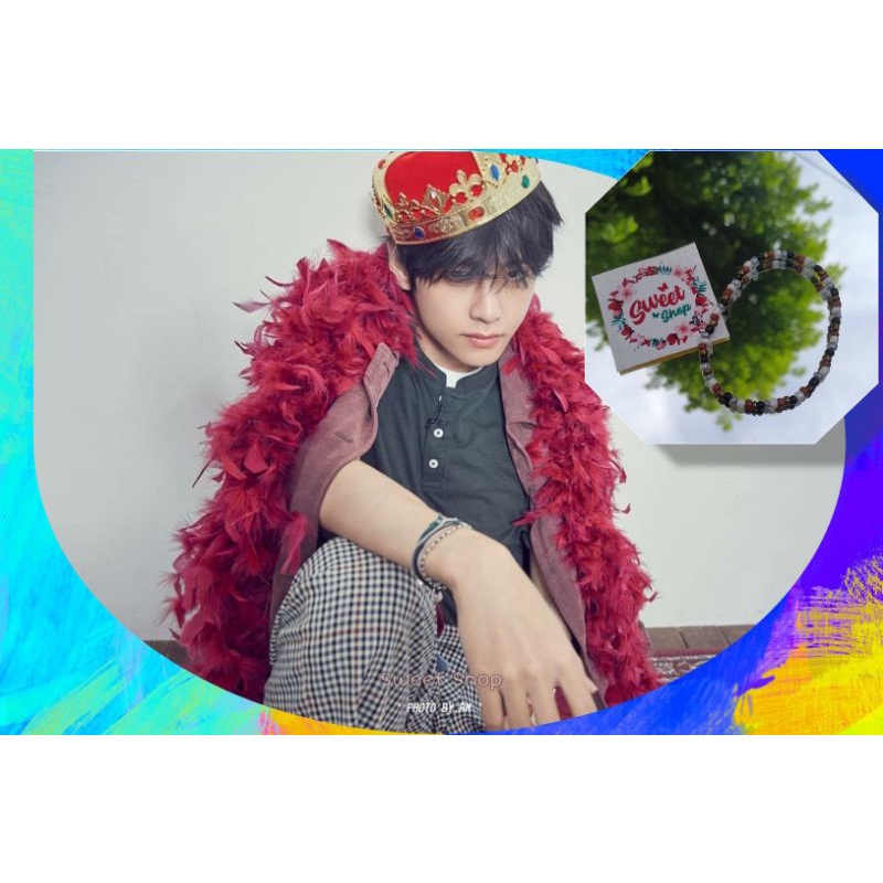 BRACELET BEADS TAEHYUNG V BTS | GELANG MANIK MOTE KPOP IDOL