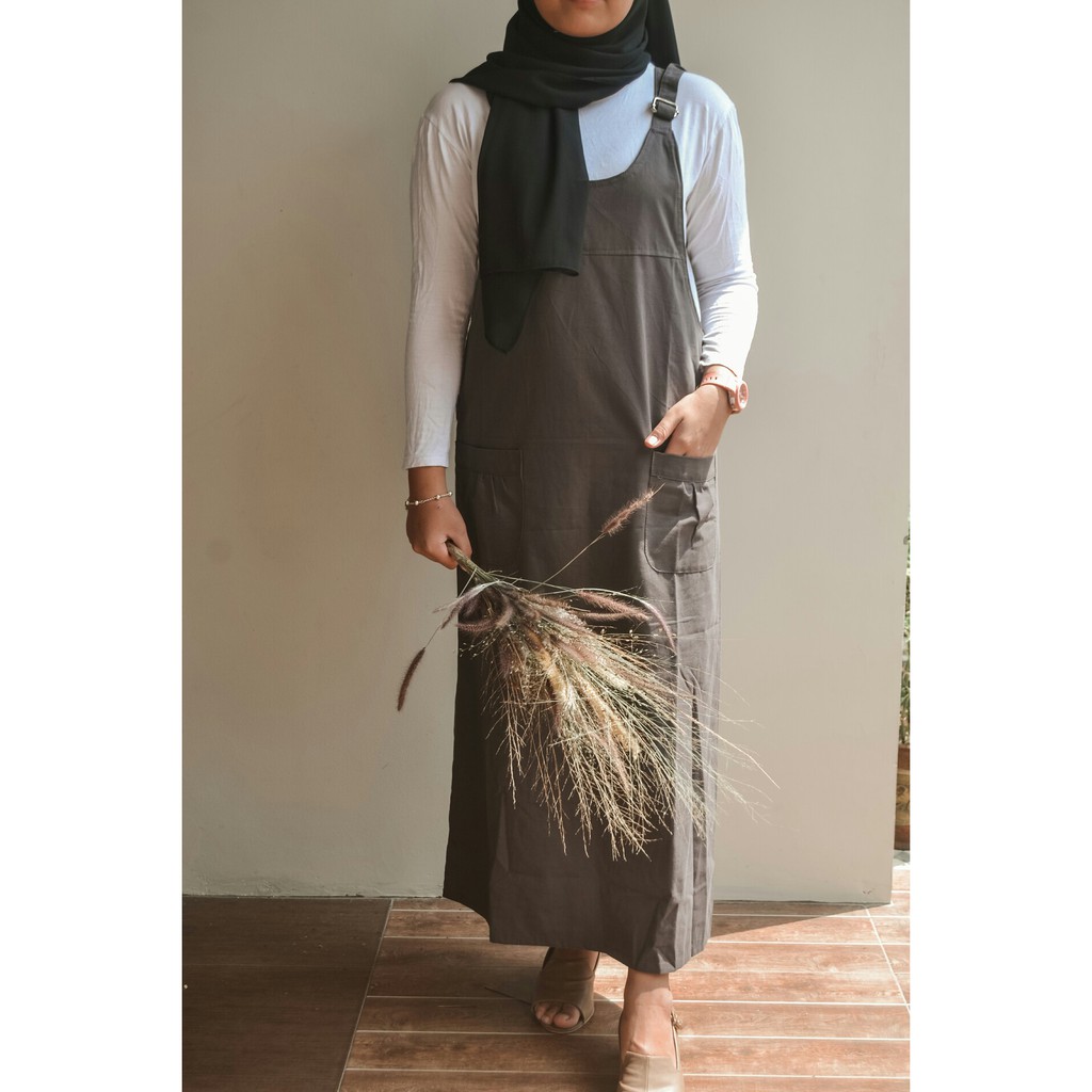 overall  rok panjang7/8 katun canvas polos