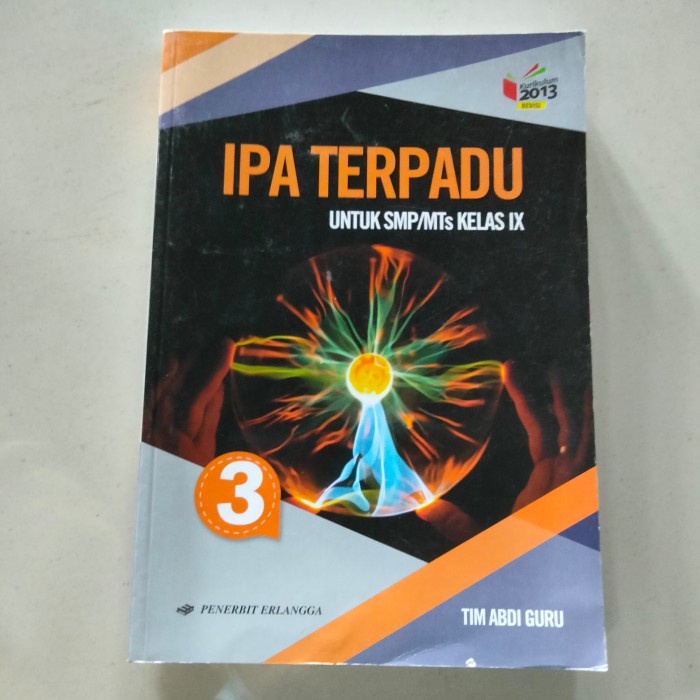 

✨COD✨ buku IPA terpadu untuk SMP kelas 9 K 2013 edisi revisi Erlangga