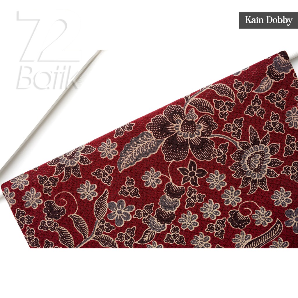 KAIN BATIK PREMIUM Dobby Motif Kembang Warna Merah Abang Dolbi Dobi Doby Viscos 727785 Cap 72 Jarik Jarit Samping Kebat Panjang Batik Dobby Modern Premium Bahan Seragam Batik Pernikahan Kantor Keluarga Murah Kamen Jadi Batik Bali Lembaran