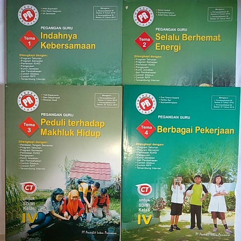 PAKETAN PR PG Kelas 4, Tema 1-4