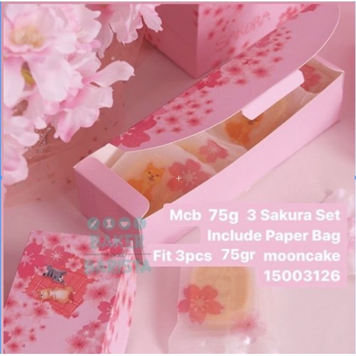 

Mooncake Box 75gr 3 Sakura Set 003126 / kotak mooncake / dus moon cake / mooncake packaging import