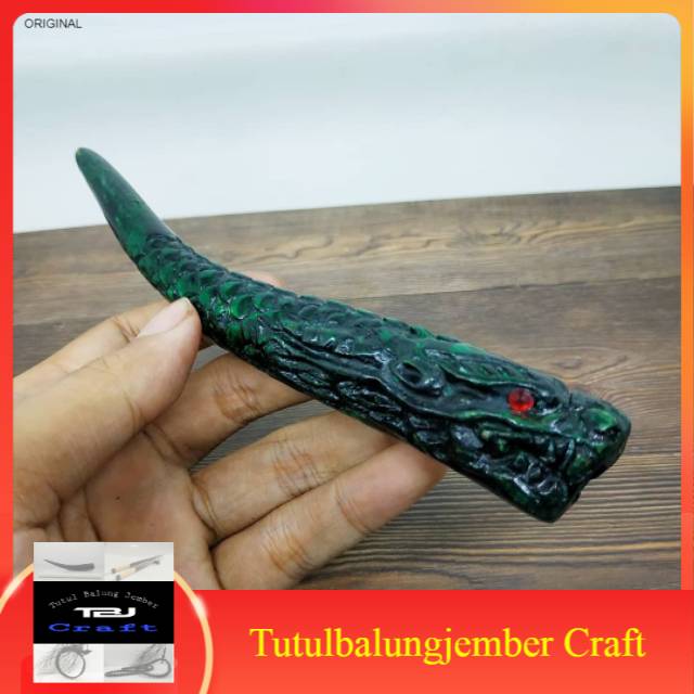 TJBcraft Pipa rokok once AKAR BAHAR taliarus hijau ukir naga Original