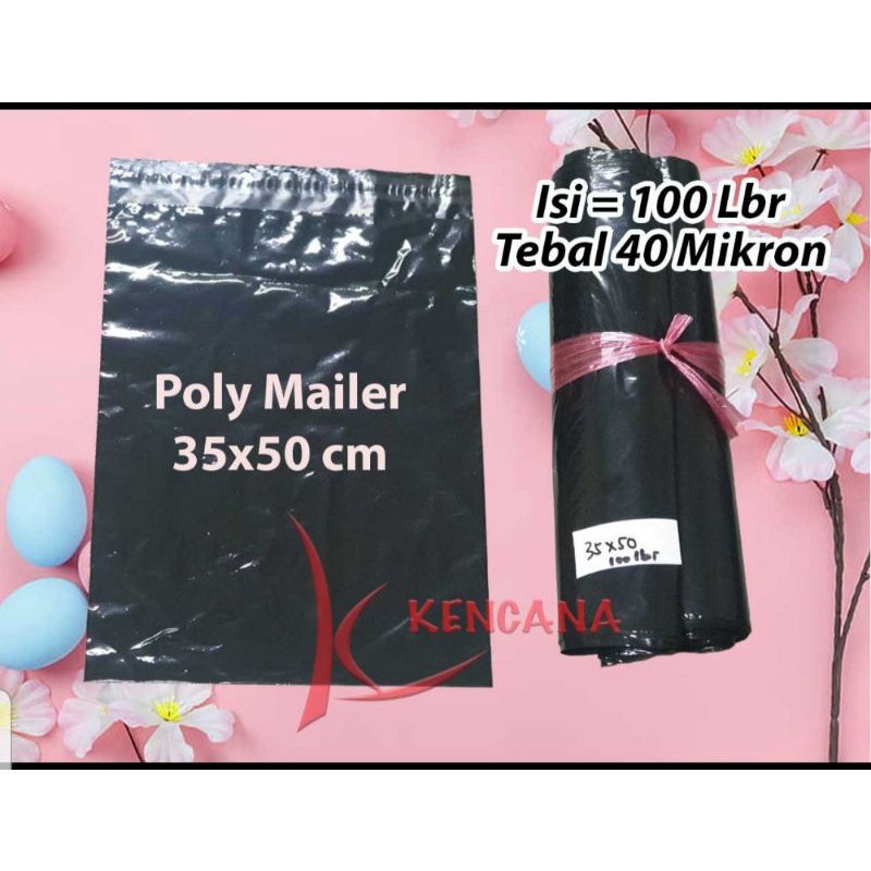 TERMURAH!!!( 100 LBR) plastik online polymailer hitam 35x50