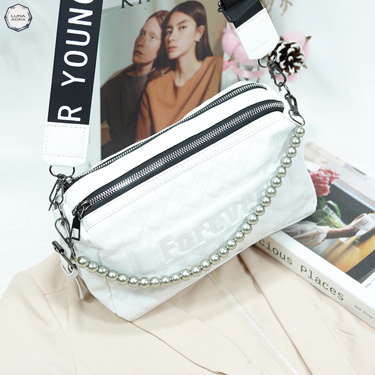 Tas Selempang Bahu Wanita Bordil Forever Fashion Mutiara Nekkel Tas Luxury Wanita Tas Slempang Wanita Mewah Kekinian