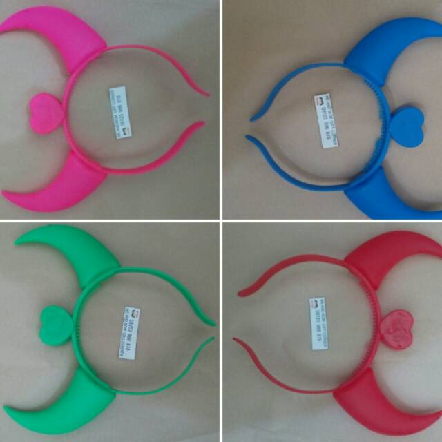 Bando tanduk devil halloween merah pink hijau​ biru nyala led