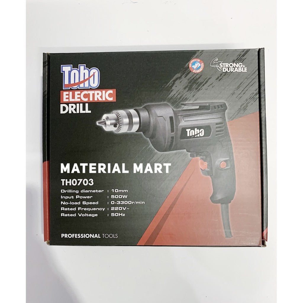 Mesin Bor Tangan Toho Electric Drill PREMIUM | Bor Listrik 10mm 10 mm | Material Mart