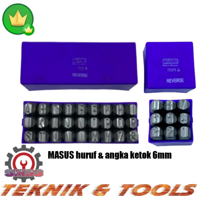 

Hadir Sm. Huruf Dan Angka Ketok Set Masus Germany 6Mm Stamp Punch A-Z & 0-9 Limited