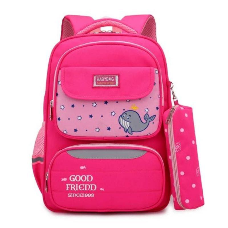 tas ransel anak TK SD tas punggung motif ikan paus