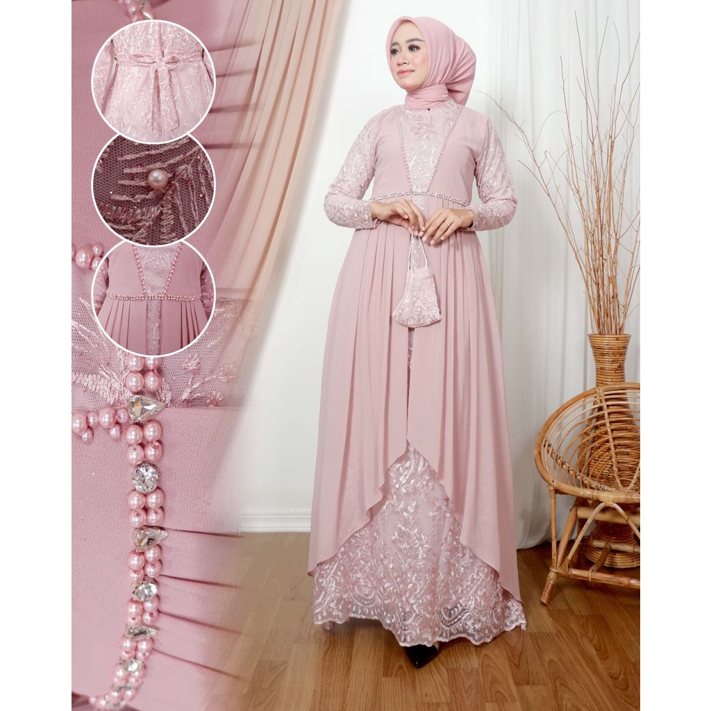 Gamis Pesta / Kebaya Modern Original / Fashion Muslimah / Kebaya Wisuda / Gamis Maura / Seragaman Pesta Terbaru / Kebaya Wanita Remaja / Pakaian Muslimah