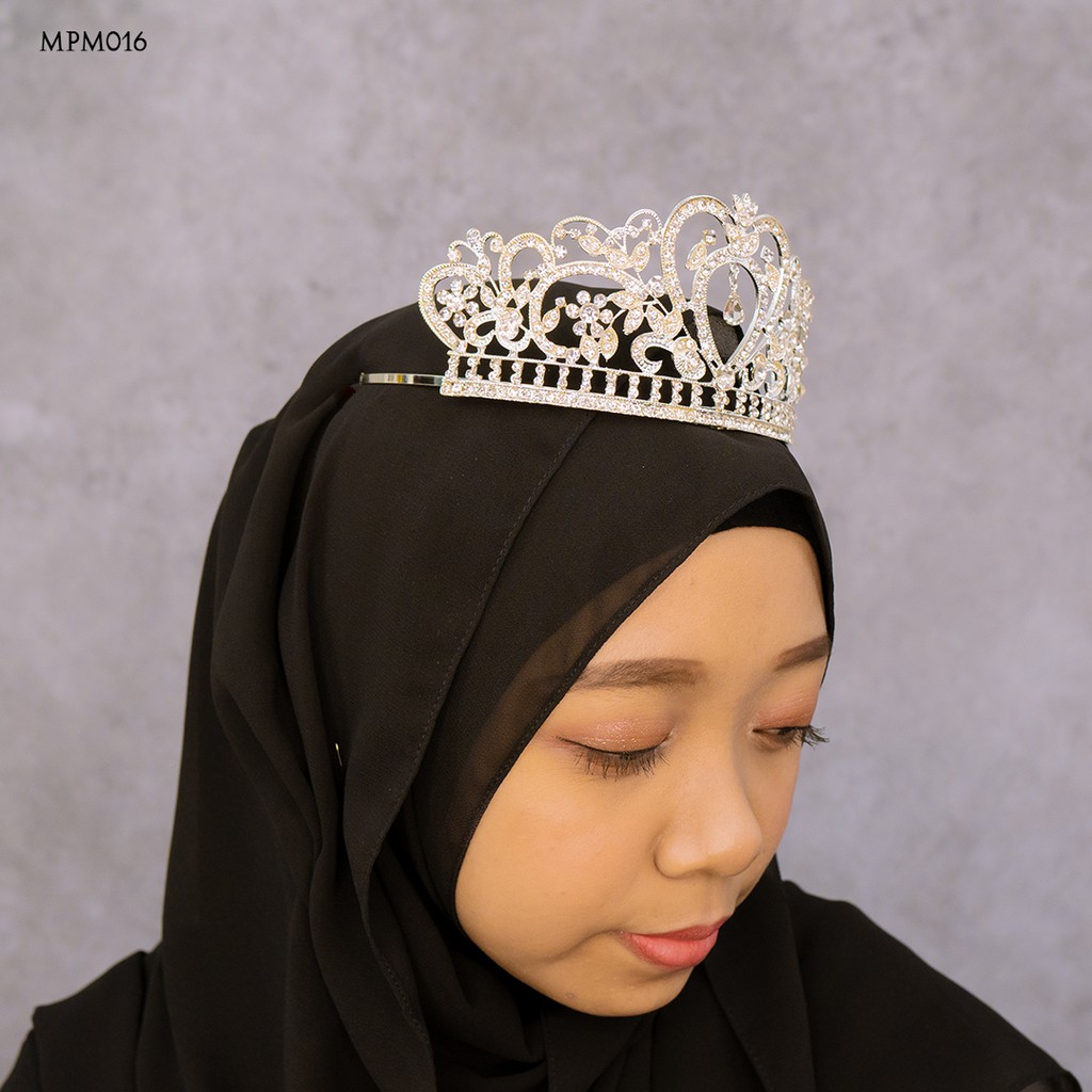 [STOCK TERBATAS] HEADPIECE HIJAB CROWN PERNIKAHAN EXCLUSIVE SILVER MPM016