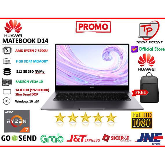 SALE LAPTOP HUAWEI MATEBOOK D14 Ryzen 7-3700U 8GB 512ssd Vega10 14.0FHD W10