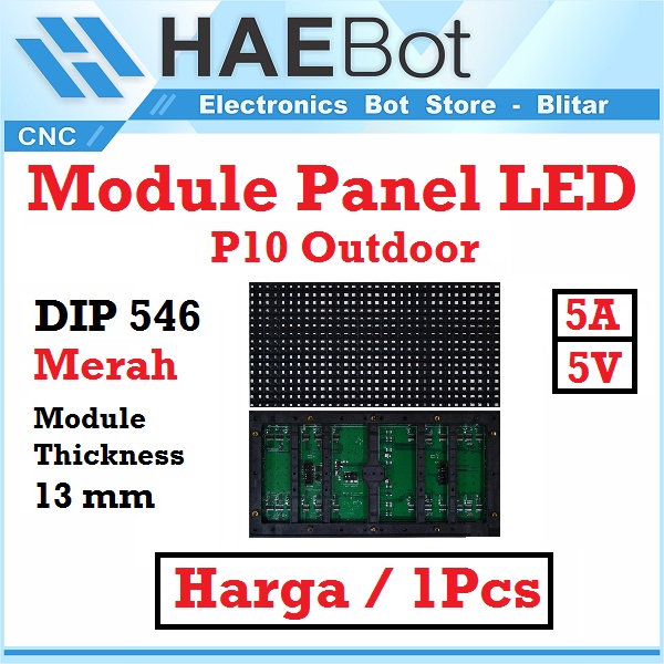 [HAEBOT] Module Panel LED P10 Merah DIP Modul Running Teks Merah Text Berjalan Outdoor Arduinoo Jam Digital