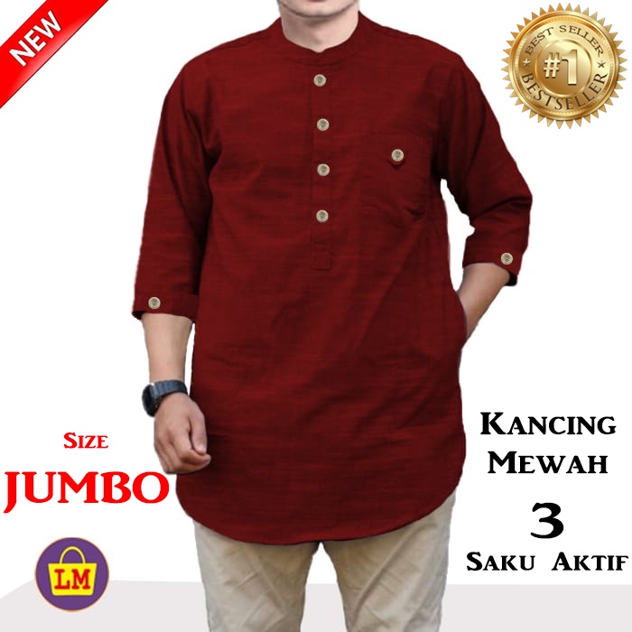 DG 10758 10762 10766 Baju Koko QURTA TRIKHAN Super Jumbo Baju Pria Muslim Terlaris Termurah-5