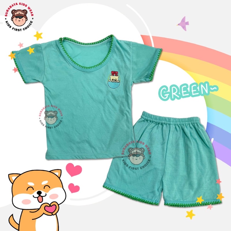 Setelan Kaos Anak Laki - Laki dan Perempuan Polos Warna