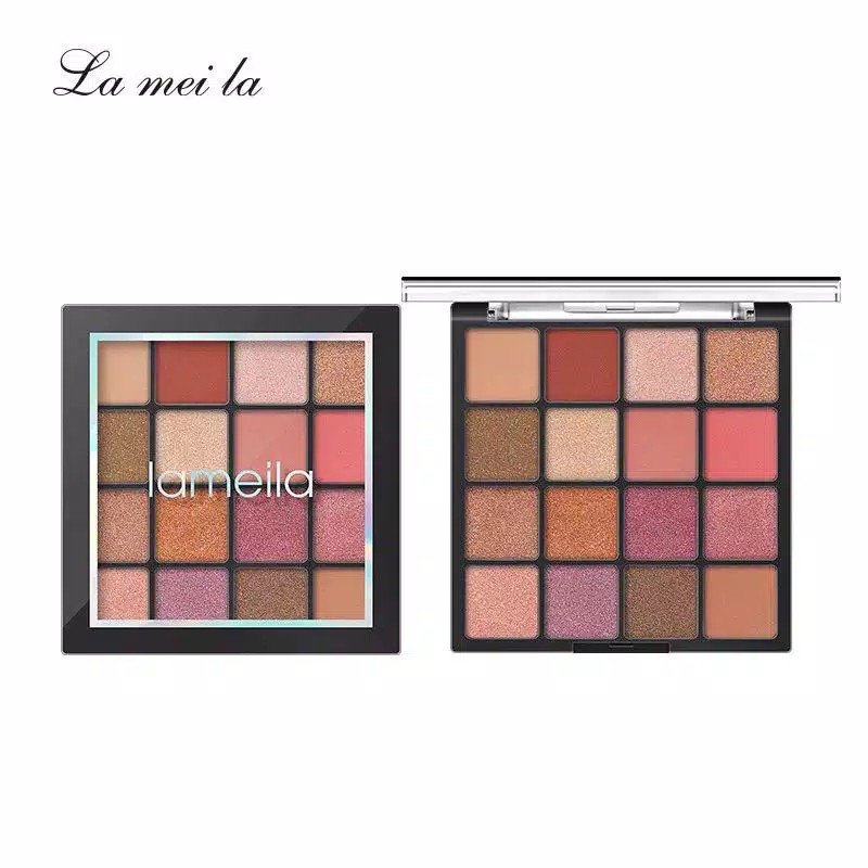 Lameila Glitter Matte Eyeshadow Palette Color Shimmer And Matte Eye Shadow petak 16 warna cjr 5015