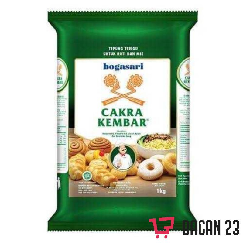 

Bogasari Tepung Terigu Cakra Kembar (1kg) / Tepung Terigu Serbaguna / Bacan 23 - Bacan23