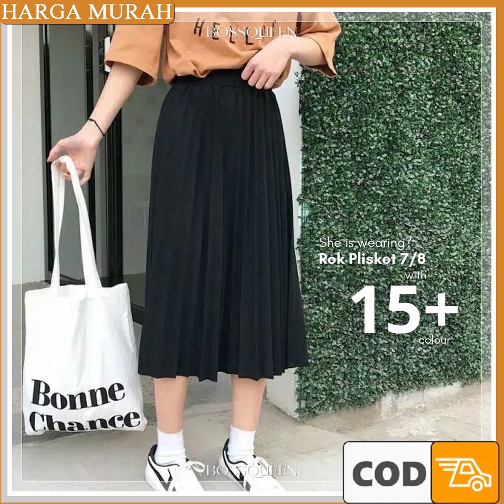 Dior Asimetris Skirt - Rok Korea Monochrome Rok Polka Wanita/Rok  TL867 Rok Plisket Pendek 7/8 Wani