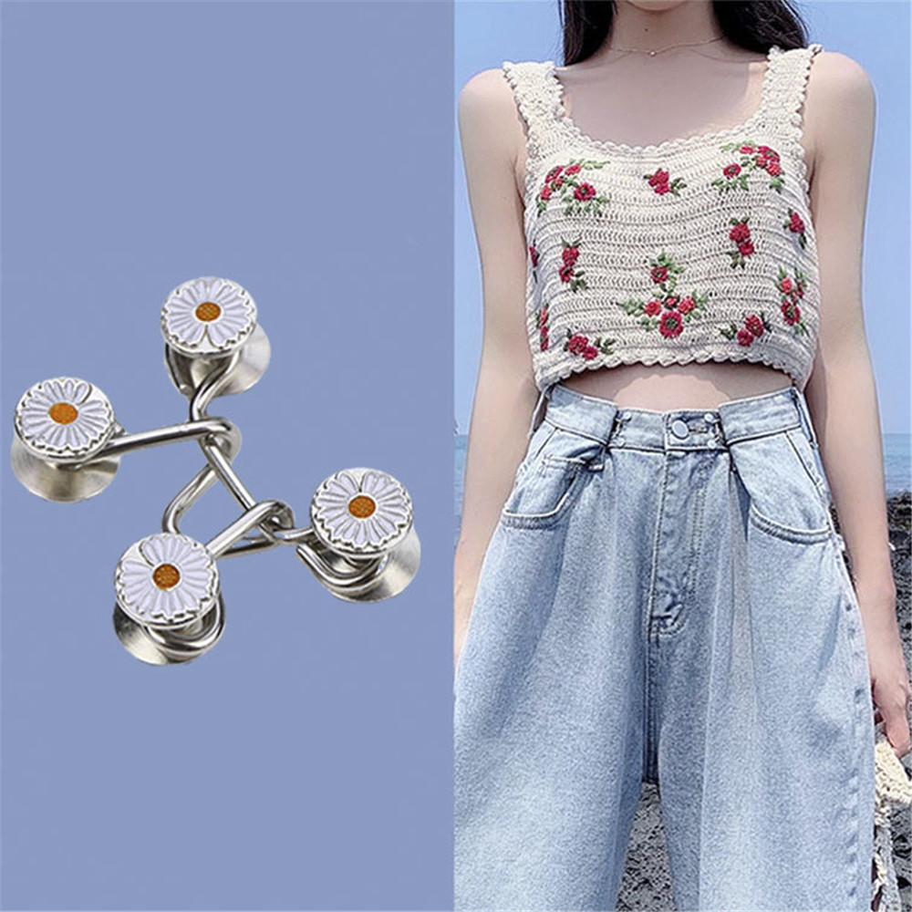 Trouser Back Adjustment Button with Cute Chrysanthemum Design