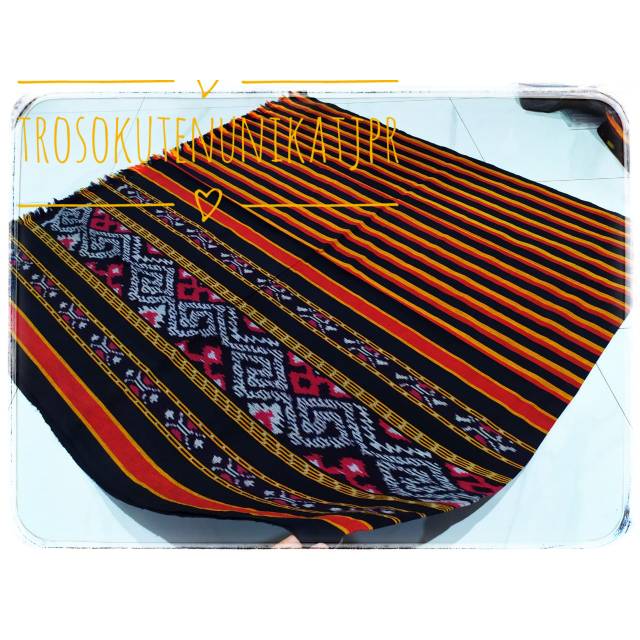 Kain Tenun Etnik Blanket Motif Campur Lurik Orange Terbaru Buat Pakaian