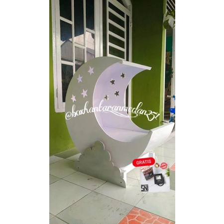 tempat tidur bayi jati belanda bulan sabit dekorasi aqiqah