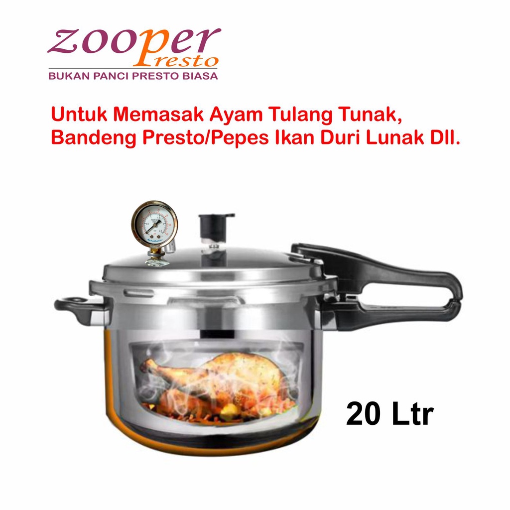 Panci Presto Ayam Tulang Lunak dan Bandeng Duri Lunak ZOOPER M20 Plus -  Anti Gagal Garansi 100% Uan