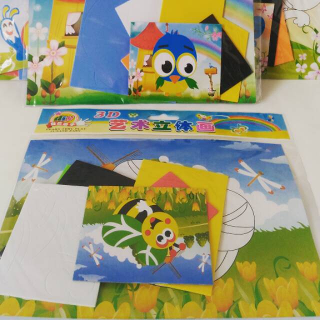 

Mainan edukasi Art 3D painting /evamat stiker / mosaik stiker satuan