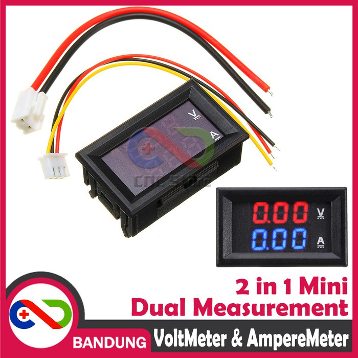 DUAL MINI VOLTMETER AMMETER AMPERE METER LED 0-100V 0-10A DC