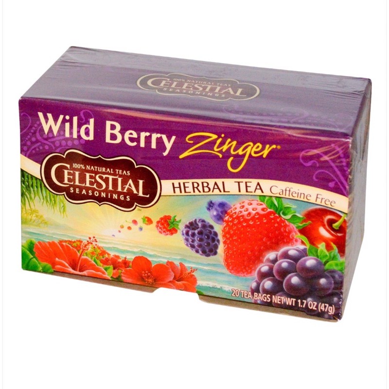 

Celestial Seasonings Herbal Tea, Caffeine Free, Wild Berry Zinger, 20 Tea Bags, 1.7 oz (47 g)