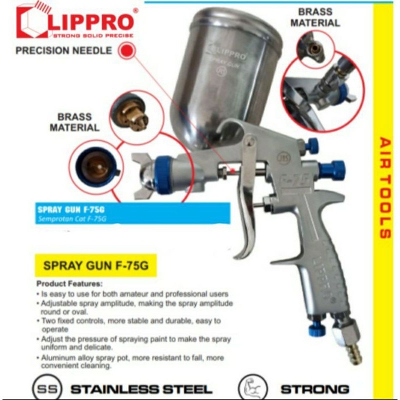 LIPPRO SPRAY GUN TABUNG ATAS SPRAYGUN TABUNG ATAS F75G F75 G