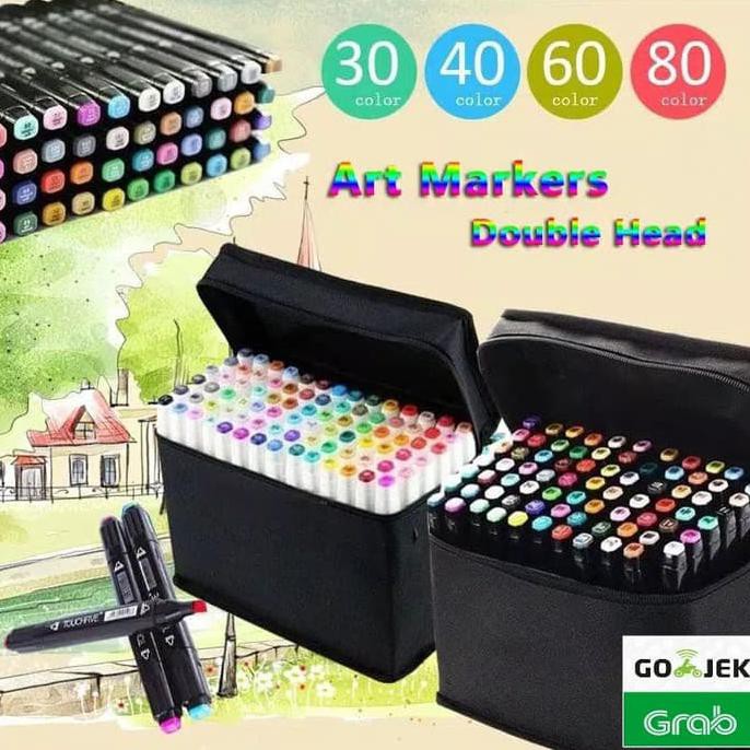 

FREEONGKIR Touchfive white marker 30pcs/ 30warna twin marker sketsa drawing DR368