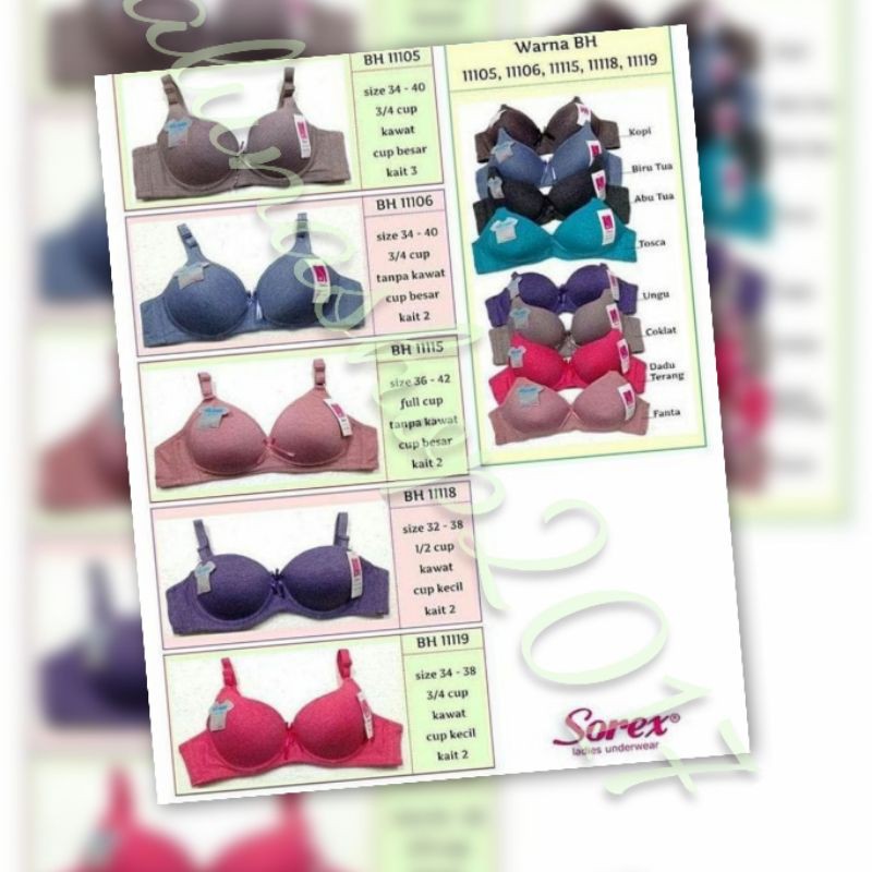 Sorex bra bh  11106 UK.34-40 MELANGE Collection BUSA TANPA KAWAT KAIT 2