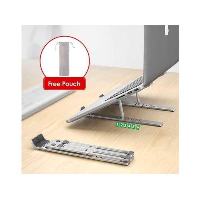 Portable Laptop Stand - Dudukan Laptop Aluminium - Meja Laptop