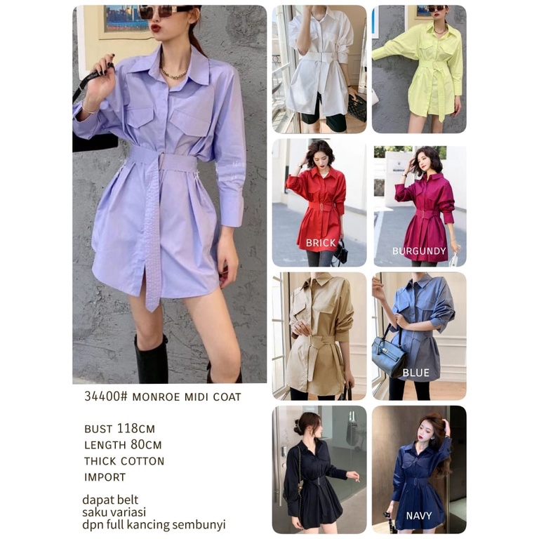 { VIRAL } 34400# Monroe midi coat 3M$ three M fashion pakaian wanita