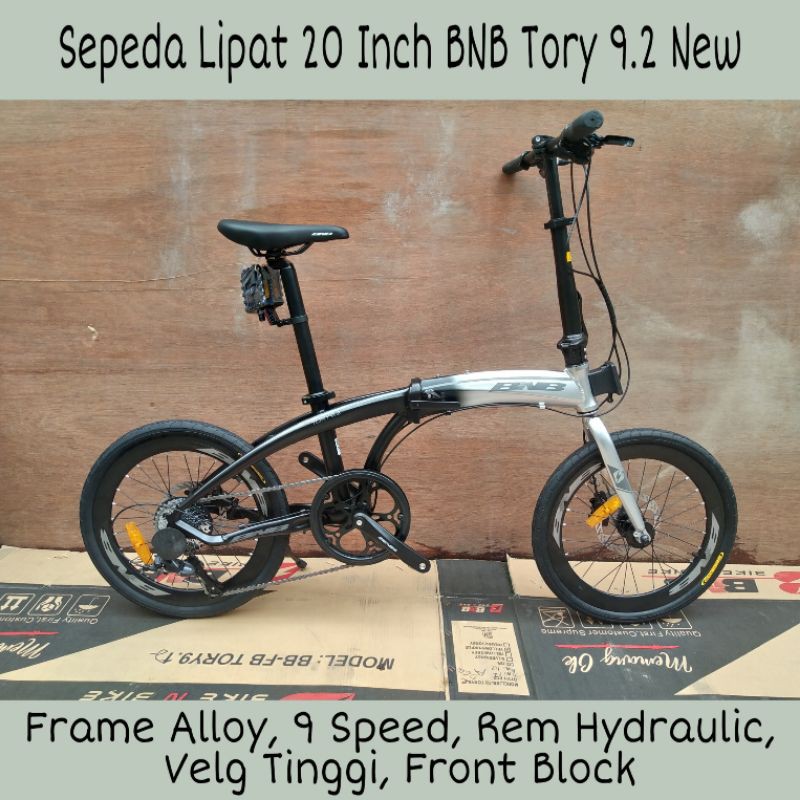Sepeda Lipat 20 Inch BNB Tory 9.2 New Alloy 9 Speed Hydraulic
