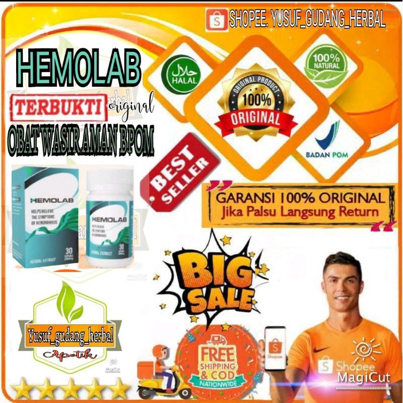 HEMOLAB ASLI 100% ORIGINAL OBAT WASIR AMAN BPOM