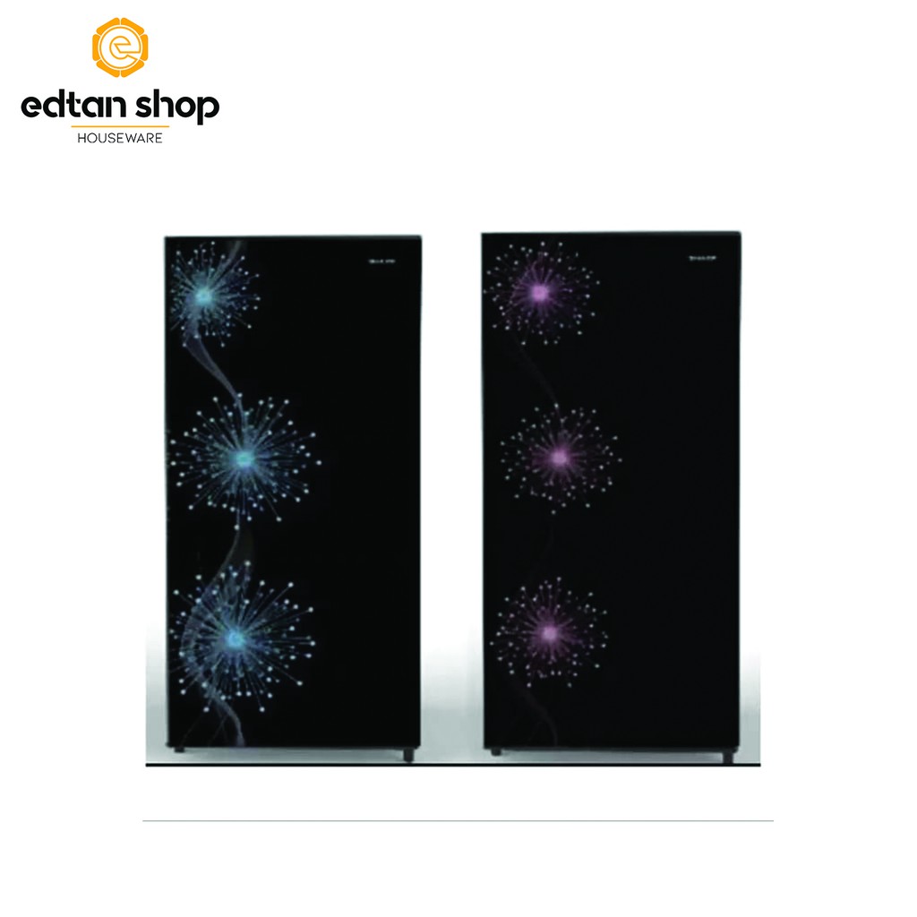 Kulkas 1 pintu Sharp SJ-X187MG body kaca Ungu Biru kulkas 1 Pintu Sharp kapasitas  160liter