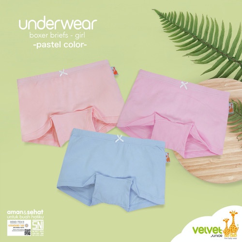 Makassar ! Underwear / Celana dalam Boxer Segiempat Velvet Junior Girl