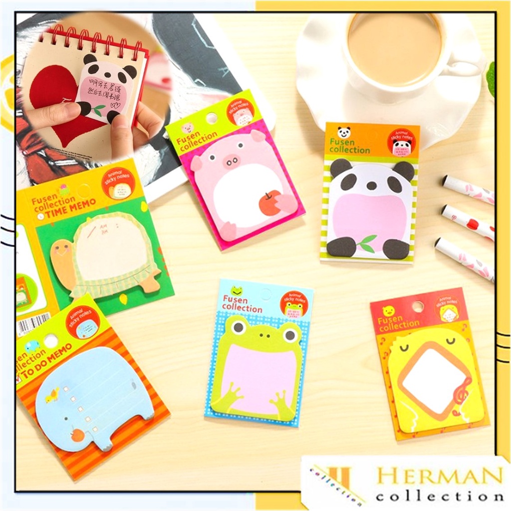 

HC Sticky Notes Motif Hewan Tempelan Kertas Catatan Memo Note Karakter Animal Mini Book Karakter Binatang Lucu