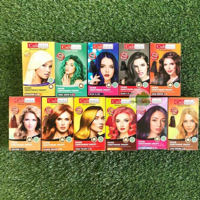 CULTUSIA HAIR COLOR/COLOUR CREAM/ CAT RAMBUT 30ML