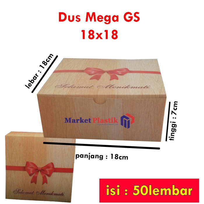 

Box kue/kotak kue/dus snack/Box makanan/DUS MEGA GS-18x18@50LBR