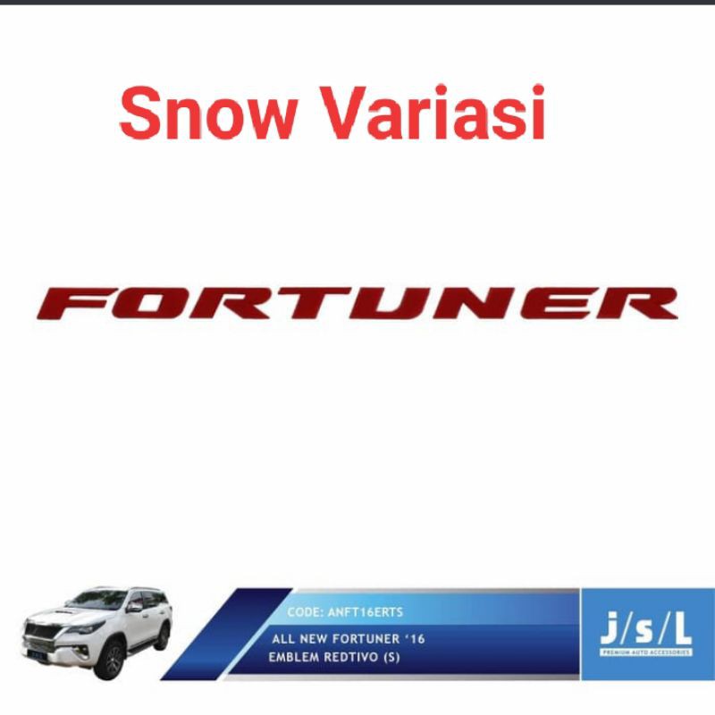 Hood emblem Fortuner merah redtivo small JSL
