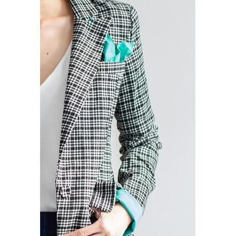 Outer Blazer Coat Jaket Kantor Tartan Kotak Baju Wanita Korea Import