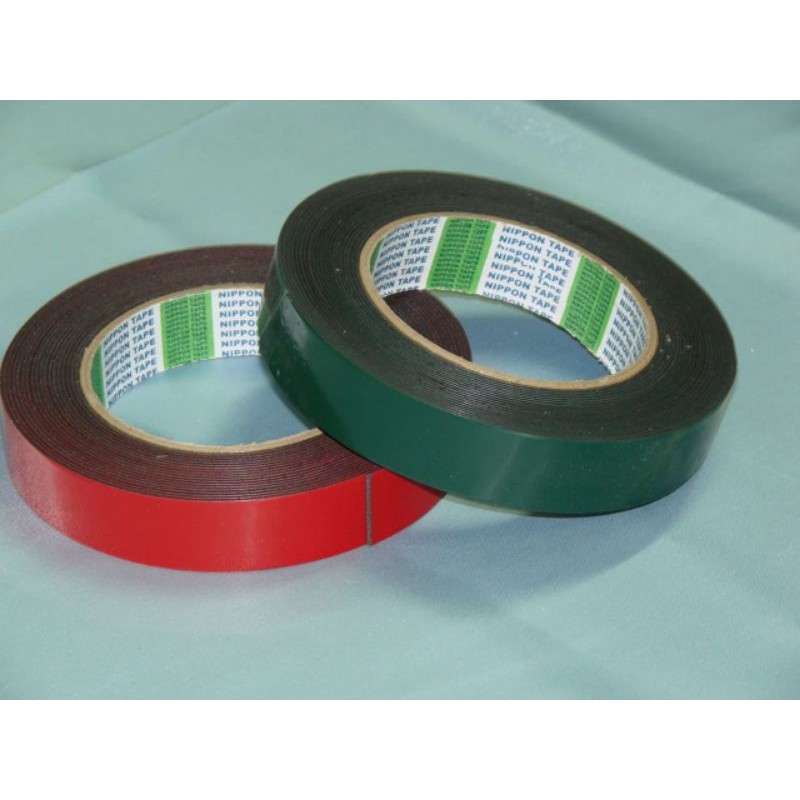 

isolasi bolak balik double tape hijau