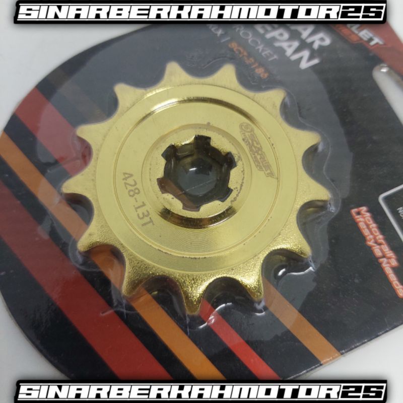 gear scarlet gold klx 150 13T 14T gir depan klx 150 gold 13T 14T sprocket klx 150 13T 14T scarlet-13T