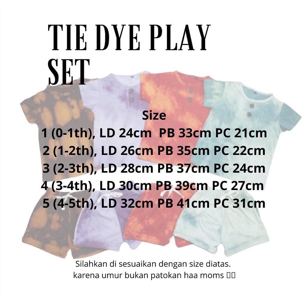 TIE DYE SET | Setelan anak unisex