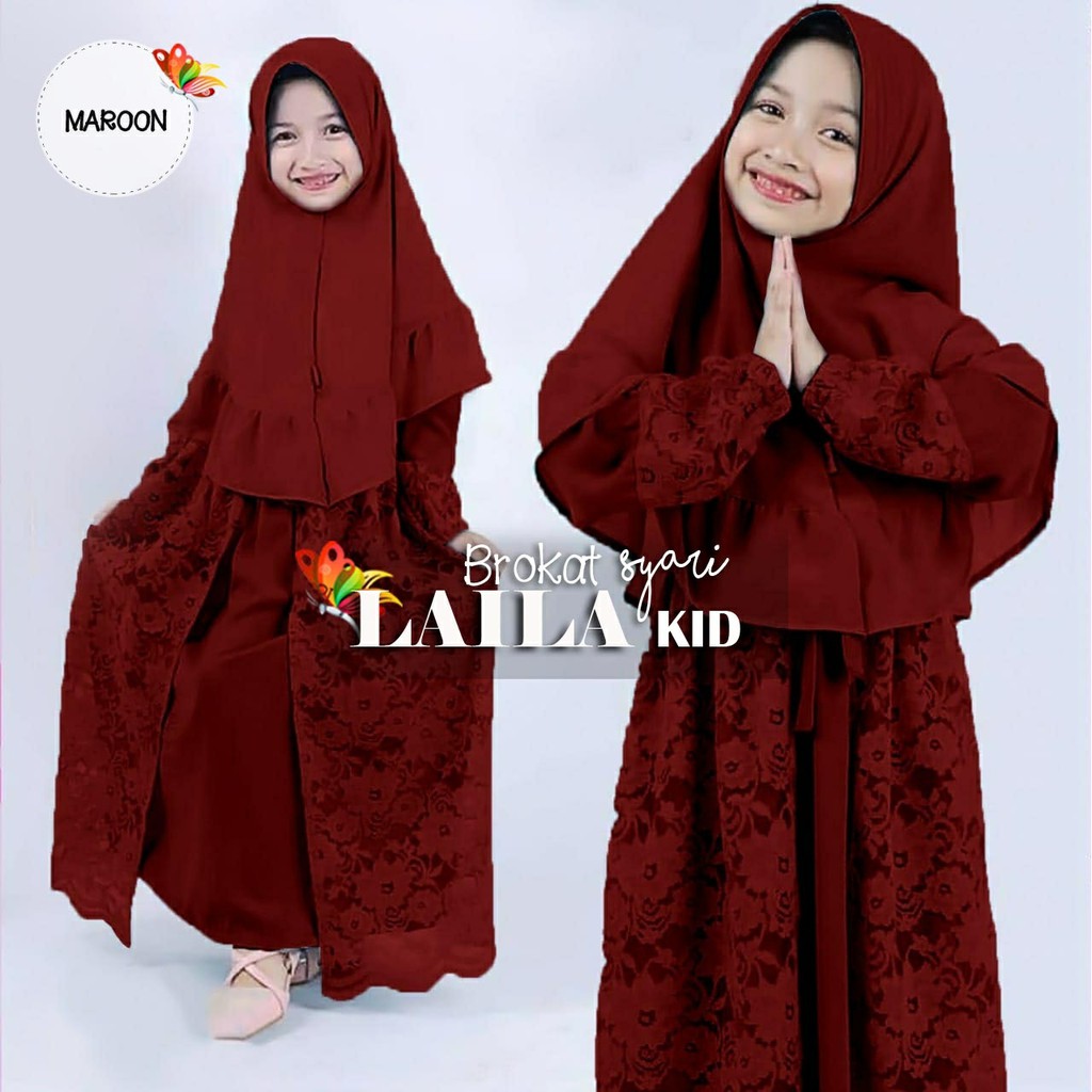 Gamis Syari Anak Tanggung Ayla 8-10THN 8WARNA / PL / Baju Lebaran Anak / Pakaian Muslim Anak