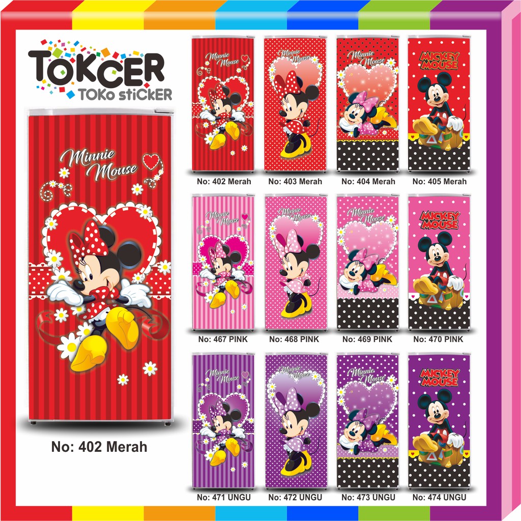 Stiker Kulkas 1 dan 2 Pintu MIKI MINIE MOUSE